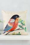 Buy_H2H_Brown Cotton Satin Printed Bird Cushion Cover Single Pc_at_Aza_Fashions