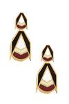 Shop_Prachi Gupta_Brown Geometric Acrylic Drop Earrings _at_Aza_Fashions