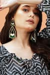 Buy_Prachi Gupta_Green Acrylic Drop Earrings _at_Aza_Fashions