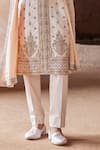 Buy_Nitika Gujral_Pink Sherwani Tafetta Silk Embroidery French Knots Dabka Trouser Set  _Online_at_Aza_Fashions