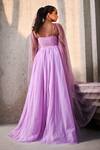 Shop_SAANJH BY LEA_Purple Chiffon, Tulle Sweetheart Neck Eva Corset Gown_at_Aza_Fashions