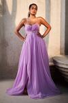 Buy_SAANJH BY LEA_Purple Chiffon, Tulle Sweetheart Neck Eva Corset Gown_Online_at_Aza_Fashions