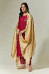 Buy_Anantaa by Roohi_Red Silk Chanderi Embroidered Floral Round Kurta Set With Dupatta _at_Aza_Fashions