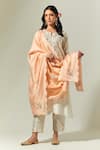 Buy_Anantaa by Roohi_Off White Silk Chanderi Embroidered Floral Notched Kurta Pant Set _at_Aza_Fashions