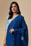 Buy_Anantaa by Roohi_Blue Saree Cotton Embroidered Floral Round Polka Dot Pattern With Blouse _Online_at_Aza_Fashions