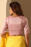 Shop_Weaver Story_Pink Tissue Silk Solid V Neck Blouse _at_Aza_Fashions