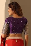 Shop_Weaver Story_Purple Silk Embroidery, Sequins Sweetheart Neck Hand Blouse _at_Aza_Fashions