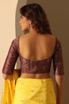 Shop_Weaver Story_Purple Brocade Embroidery Sweetheart Neck Floral Hand Blouse _at_Aza_Fashions