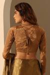 Shop_Weaver Story_Gold Tissue Solid Sweetheart Neck Blouse _at_Aza_Fashions
