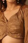 Weaver Story_Gold Tissue Solid Sweetheart Neck Blouse _Online_at_Aza_Fashions