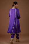 Shop_Preeti S Kapoor_Purple Silk, Organza Gota Patti, Pearls, Geometric Pattern Kurta Salwar Set _at_Aza_Fashions