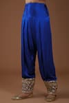 Buy_Preeti S Kapoor_Blue Kurta And Salwar Mashru Silk Embellishment Gota Notched Pearl Set _Online_at_Aza_Fashions