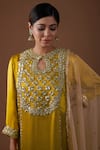 Preeti S Kapoor_Gold Silk, Organza Gota Patti, Sequins, Pearls, Embellished Kurta Salwar Set _Online_at_Aza_Fashions