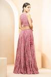 Shop_Studio Bagechaa_Pink Fine Silk Embroidered Hand Round Printed Maxi Dress _at_Aza_Fashions