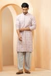 Buy_Studio Bagechaa_Multi Color Georgette Embroidered Thread Floral Kurta With Salwar _Online_at_Aza_Fashions