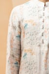 Studio Bagechaa_Ivory Chanderi, Silk Sequins, Embroidery Floral Print Bundi Kurta Set _Online_at_Aza_Fashions