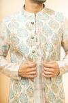 Shop_Studio Bagechaa_Ivory Chanderi, Silk Sequins, Embroidery Floral Print Bundi Kurta Set _Online_at_Aza_Fashions