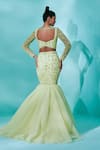 Nayantaara_Green Swiss Net Hand Embroidered Sequin And Lush Fish Cut Lehenga Set _Online_at_Aza_Fashions