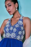 Shop_Nayantaara_Blue Chanderi Silk Kurta - Stretch The Sapphire Yoke Anarkali Set _Online_at_Aza_Fashions