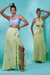 Buy_Nayantaara_Blue Crepe Printed Polka Dots Halter Neck The Dancing Bud Skirt Set _Online_at_Aza_Fashions