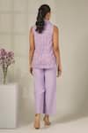 Nayantara Couture_Purple Blazer Nylon Organza Embroidered Cut Dana And Mia Pant Set _Online_at_Aza_Fashions