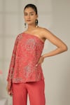 Shop_Nayantara Couture_Pink Viscose Crepe Embroidered Sequin And Cut Sofia Top & Pant Set _at_Aza_Fashions