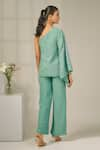 Nayantara Couture_Green Viscose Crepe Embroidered Sequin And Cut Sofia Top & Pant Set _Online_at_Aza_Fashions