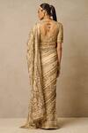 Shop_Tarun Tahiliani_Gold Saree And Blouse Tulle Embroidery Gota Patti Square Neck With _at_Aza_Fashions