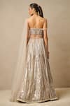 Shop_Tarun Tahiliani_Off White Tulle Embellished Sequins Sweetheart Art Deco Lehenga Set _at_Aza_Fashions