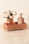 Buy_The Decor Remedy_Pink Brass With Matt Copper Plating Ripple Cut Bathroom Of 3 _at_Aza_Fashions