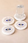 Buy_The Decor Remedy_Multi Color Brass Alloy Evil Eye Coasters Set Of 4 _at_Aza_Fashions