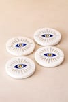 Shop_The Decor Remedy_Multi Color Brass Alloy Evil Eye Coasters Set Of 4 _at_Aza_Fashions