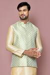 Buy_Arihant Rai Sinha_Green Bundi Jacquard Woven Vintage Pattern Kurta Set 