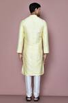 Shop_Arihant Rai Sinha_Yellow Kurta Jacquard Woven Stripe And Vintage Pattern Set _at_Aza_Fashions