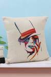 Buy_H2H_Brown Cotton Satin Printed Face Cushion Cover Single Pc_at_Aza_Fashions