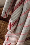 Logam_Multi Color Aluminium Herringbone Stripe Throw _Online_at_Aza_Fashions