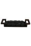H2h_Black Glass, Wood Palm Leaf Platter_Online_at_Aza_Fashions