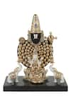 Shop_H2H_Black Fibre Gold Plating Lord Balaji Goddess Laxmi Sculpture _at_Aza_Fashions