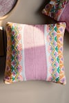 Buy_Logam_Multi Color Aluminium Embroidery Wildflower Cushion Cover With Filler_Online_at_Aza_Fashions