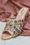 Shop_Around Always_Pink Embroidery Titan Bead Sandal _at_Aza_Fashions