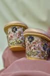 Around Always_Pink Embroidery Titan Bead Sandal _Online_at_Aza_Fashions