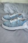 Shop_AROUND ALWAYS_Blue Embroidered Yuki Sneakers _at_Aza_Fashions