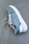 AROUND ALWAYS_Blue Embroidered Yuki Sneakers _Online_at_Aza_Fashions