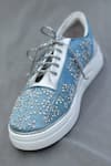 Buy_AROUND ALWAYS_Blue Embroidered Yuki Sneakers _Online_at_Aza_Fashions