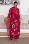 Vaayu_Cotton Muslin Floral Print Embroidered Kurta Pant Set_Online_at_Aza_Fashions