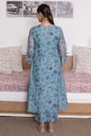 Shop_Vaayu_Blue Cotton Muslin Printed Floral Round Kurta And Pant Set  _at_Aza_Fashions