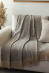 Buy_House This_Grey 100% Cotton Chevron Pattern Purvanchal Throw_at_Aza_Fashions