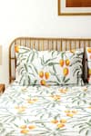 Buy_House This_Orange 100% Cotton Printed Amra Bedsheet Set_at_Aza_Fashions