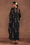 Shop_Masaba_Black Kaftan Georgette Embroidered Paan Patti And Gota Work Front Cover-up Set_at_Aza_Fashions