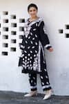 Buy_House Of Chikankari_Black Modal Hand Embroidered Bushra Straight Kurta And Pant Set _Online_at_Aza_Fashions